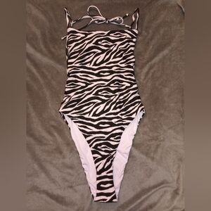Victoria's Secret Black and White Zebra One Piece Swimsuit